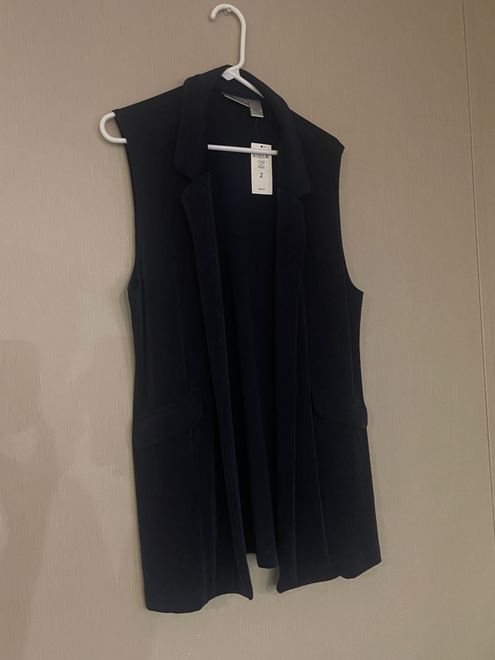 Chicos travelers sz 2 large navy NWT vest $90